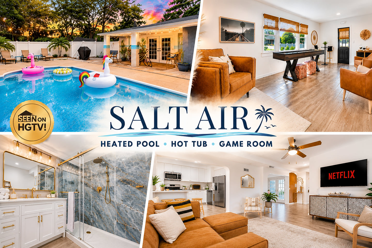 Seen on HGTV | Heated Pool, Hot Tub• 5 Min Beach