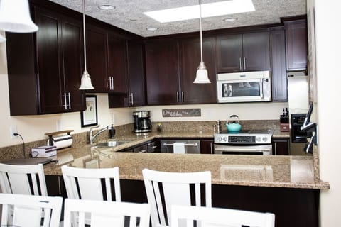 Fully stocked kitchen with everything you need from coffee pot to tofu press!