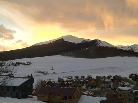 Winter sunset from porch.