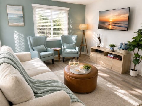 10 Min to Beach-King bed, fenced yard, cozy charm image 5