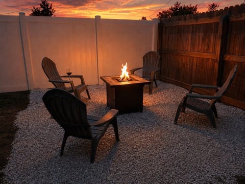 Propane fire pit for quick and easy fire ambiance