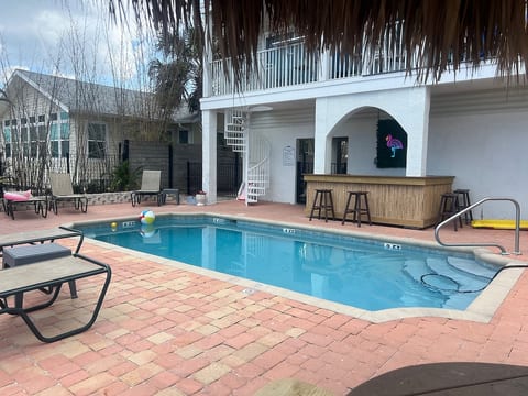 Heated pool.