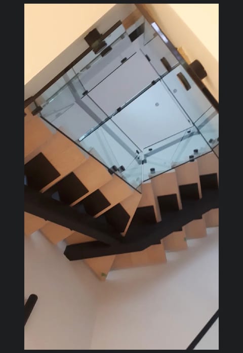 Stylish glass staircase design