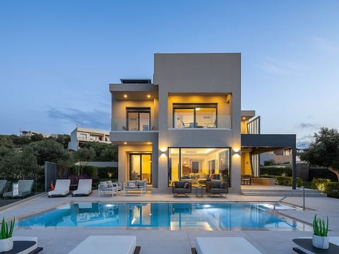Kalyves Royal Villa-''Gratis''beheizter Pool, Fitnessraum, Meerblick