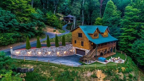Cabin w/ Fire Pit, Hot Tub & Game Room and View!