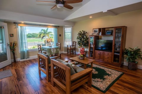 Nice large living room area with beautiful mountain view