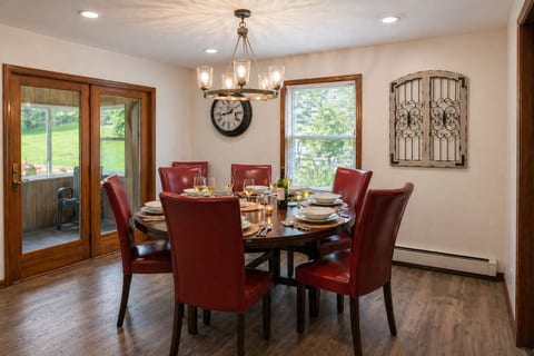 Inviting dining room with seating for family and friends