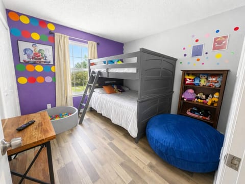 Inside Out inspired bedroom. A pack & play is provided for you convenience.