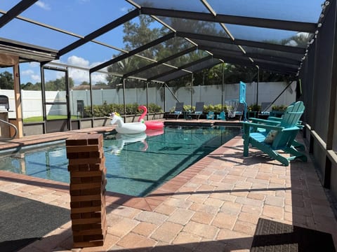 Jenga and the Washer game help let non-pool lovers still be part of the action.
