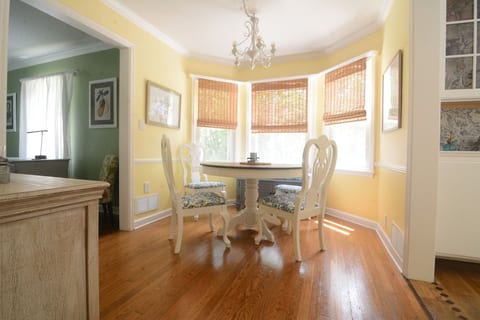 Dining room with view of the backyard