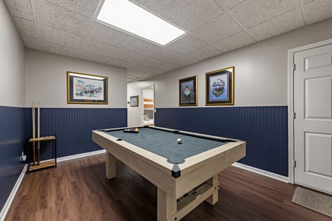 Private game room with pool table for laid-back indoor fun