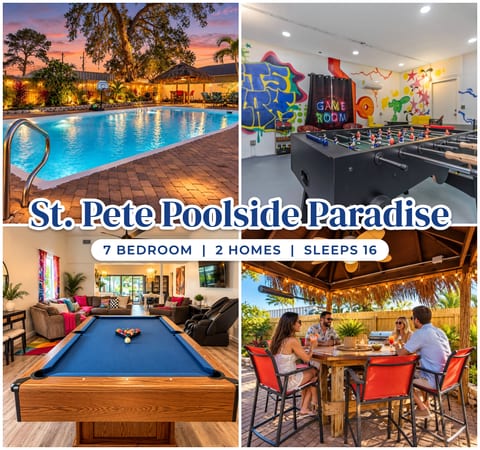 Resort-style St. Pete retreat with pool, game room & outdoor dining