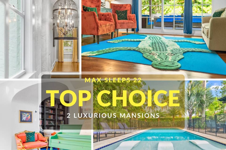 2 Mansions with Pool & BBQ Sleeps 22 - West Palm Beach