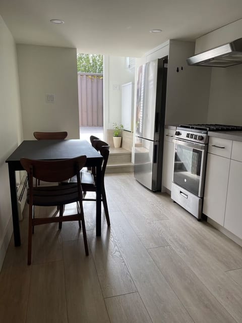 Dining area and kitchen.