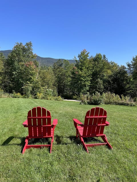 Nearby mountains seen from the lawn.