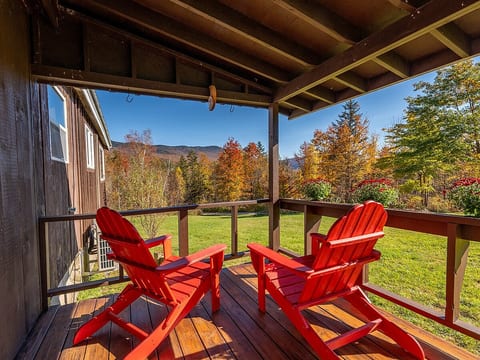 View from the porch with comfortable Adirondack chairs