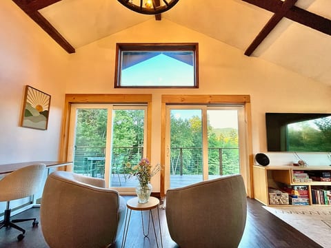 View of the mountains and forest from the living room