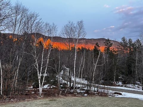 Nearby mountains at "golden hour" in late winter.