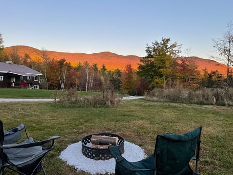 Our fire pit has the best vantage point to watch the sunset on the mountains surrounding the Brandon Gap.