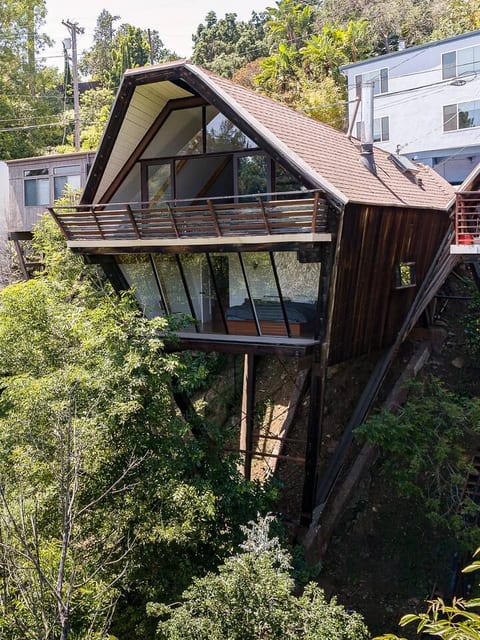 This is one of architect Harry Gesner's Iconic Boat Houses. He built 12 originally and only 10 remain.