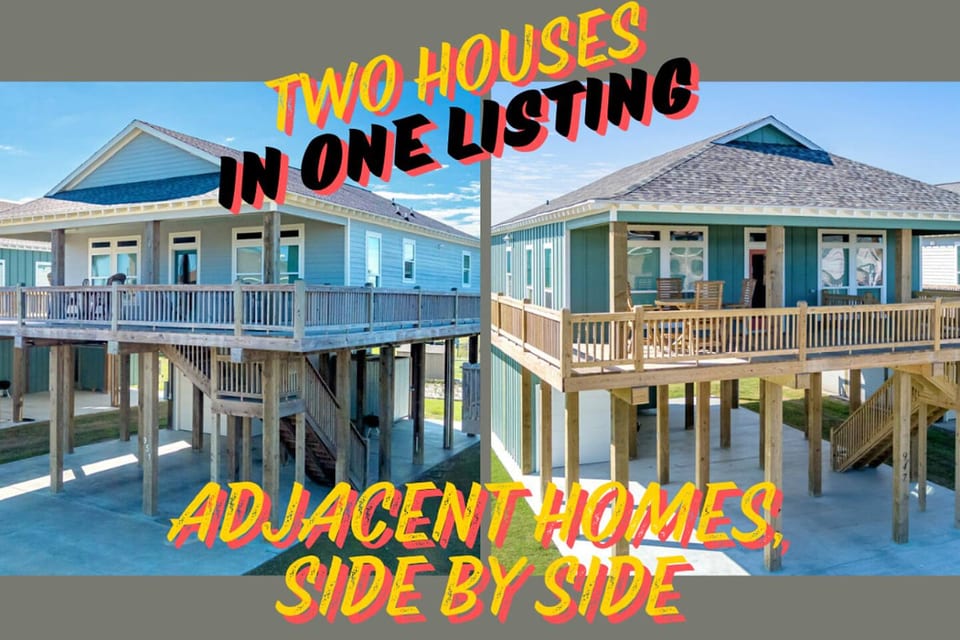 Two side-by-side beach houses in one booking