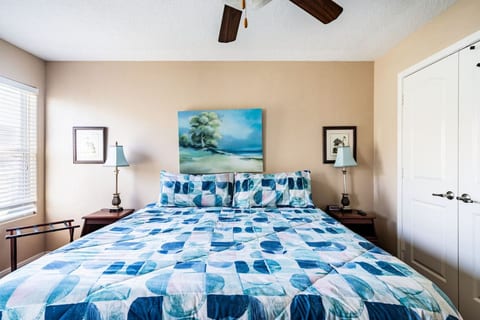 Primary bedroom with a king bed and its own bath