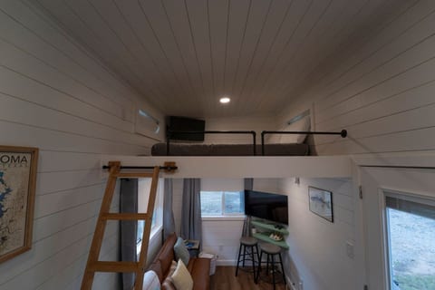 Two queen beds in lofts, reached by ladder