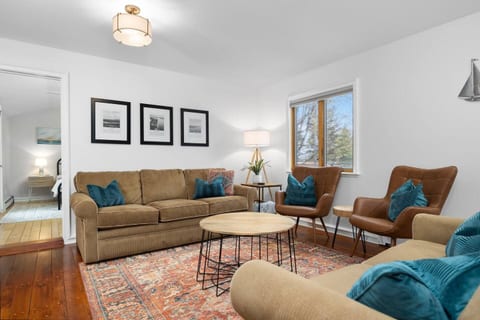 A cozy place to slow down together—curl up on the couch, share a bottle of wine, talk late into the night, and feel yourselves reconnect in a way you’ve been craving. Our home offers an open living, dining, and kitchen on the main level.