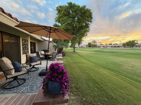 Unwind on the peaceful private patio with shade & new grill at a safe distance from play.