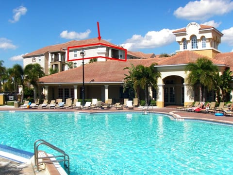 Located directly by the main pool area and clubhouse. With both lake & poolview
