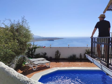Panoramic sea view from the terrace by the private pool