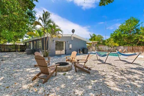 Fire pit and hammocks