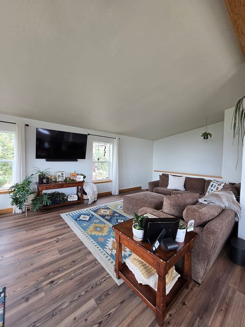 comfy couch with surround speakers