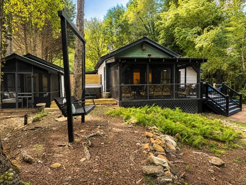 Cartecay Landing features a main cabin and private guest cottage, surrounded by the peaceful beauty of the river.