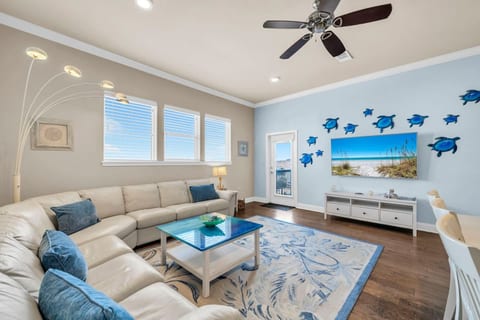 Kick back after a beach day — the sofa bed is ready too.