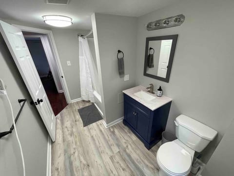 Private bath for the first-floor king suite