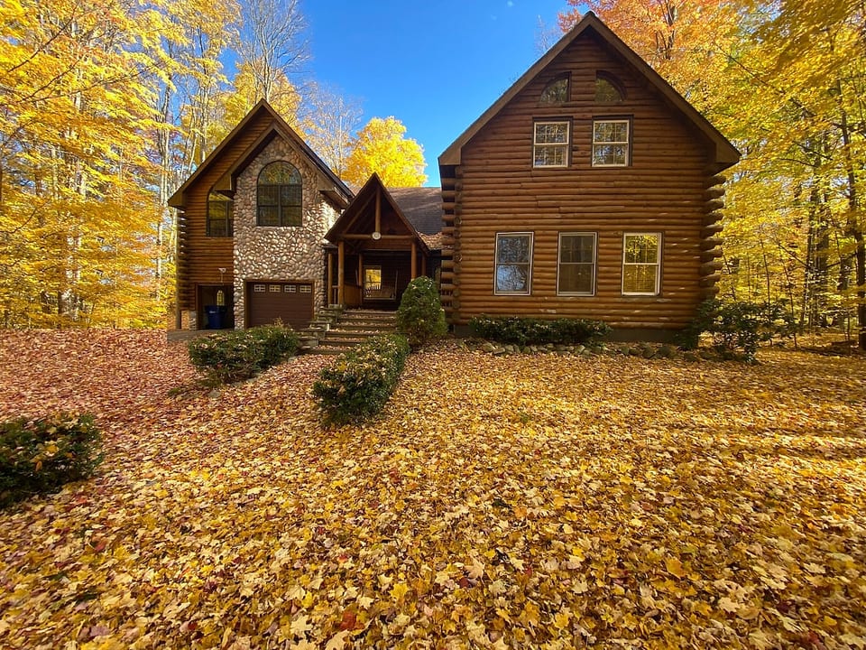 Rustic Log Cabin Retreat across from Lake Leelanau image 1