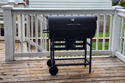 Charcoal grill provided for your convenience. Bring your own charcoal.