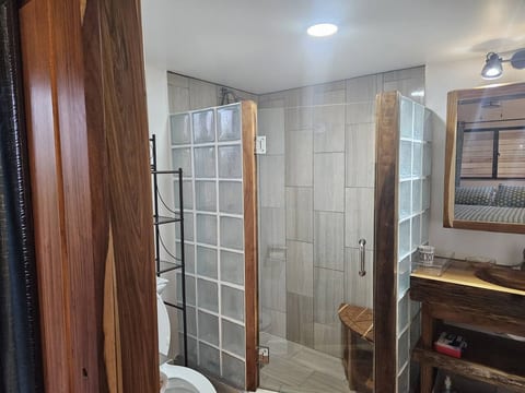 Full bathroom with shower.