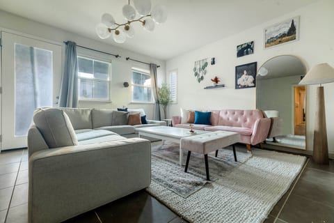Bright, stylish lounge with plush seating and chic modern décor