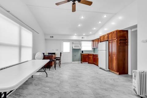Bright, spacious kitchen with ample storage and open dining space