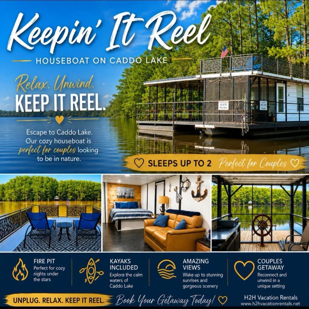 Keepin It Reel on Caddo Lake (Houseboat)