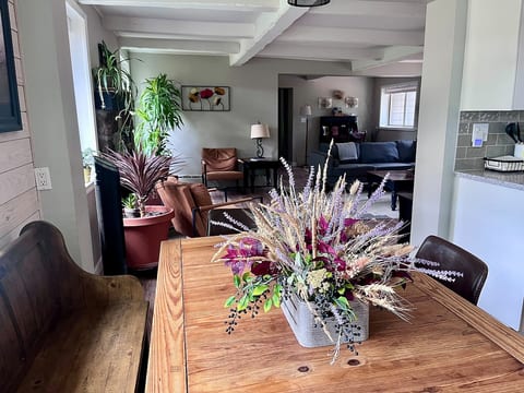 Dining area opens into the living room.