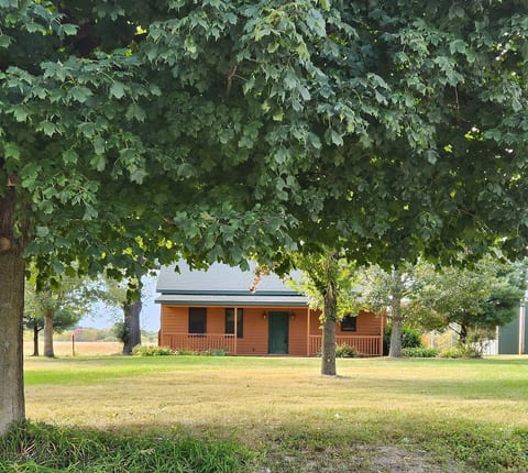The porch is a comfortable place to relax and enjoy the view.