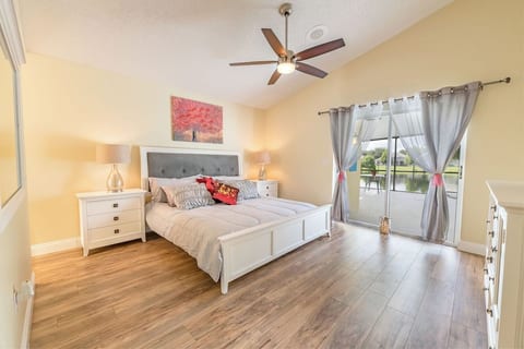 Master bedroom with private pool deck access