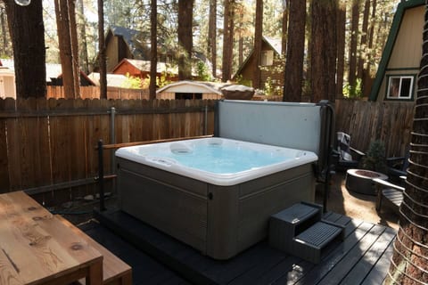 Take a dip in the cabin’s hot tub! Sit back, relax and enjoy the crisp air and scenery.