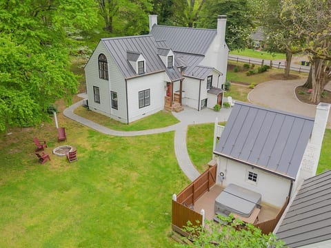 Original part of home built in 1838 with several additions. Several outbuildings on property (not included in rental) dating back to as early as the 1700's. Enjoy private hot tub and fire pit, all with 30 acres of private woods behind the home.