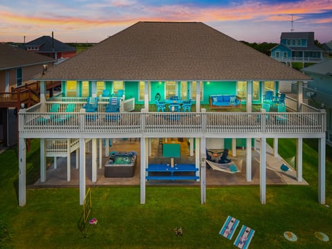 Spacious coastal retreat with huge deck, hot tub, hammock, and yard
