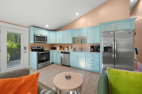 Bright kitchen with stainless appliances