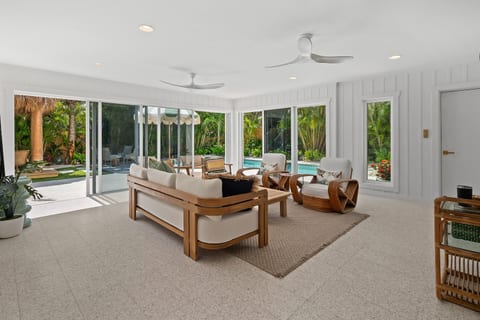 Open-air lanai by the pool